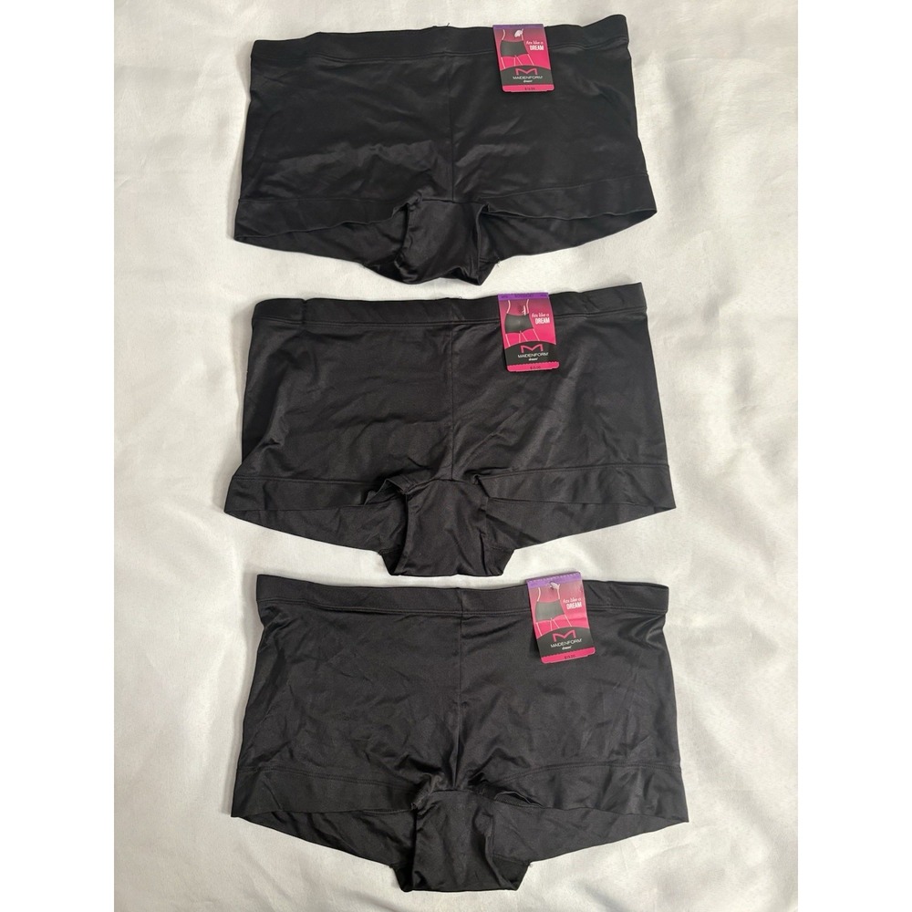 NEW Maidenform Dream Collection Boyshort 40774 Black Womens Size 2xlarge 3 Pair